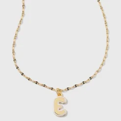 14K Gold Dipped Enamel Initial Pendant Necklace - A New Day™ Gold/White 29 14K Gold Dipped Enamel Initial Pendant Necklace - A New Day™ Gold/White -A New Day™ GUEST 6d064aab 6df2 4fb8 9316 ad6fd558fe58
