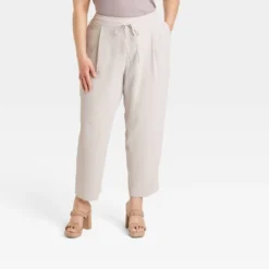 Women's High-Rise Tapered Fluid Ankle Pull-On Pants - A New Day™ Gray -A New Day™ GUEST 6eaead1d b493 48d2 9337 b59a14777c70