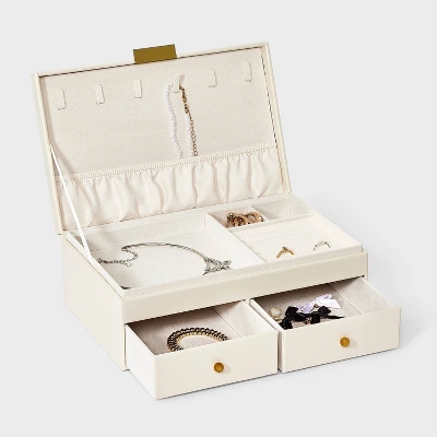 Two Drawer Jewelry Organizer - A New Day™ Cream 3 Two Drawer Jewelry Organizer - A New Day™ Cream