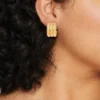 Ribbed Hoop Earrings - A New Day™ Gold