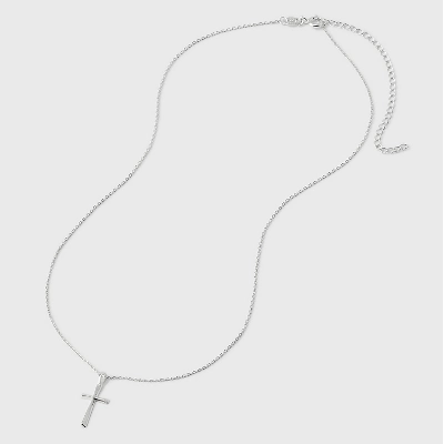 Sterling Silver Solid Cross Necklace - A New Day™ Silver: 16" Pendant With Spring Ring Clasp 4 Sterling Silver Solid Cross Necklace - A New Day™ Silver: 16" Pendant With Spring Ring Clasp - Image 2
