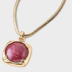 Stone Pendant Chain Necklace - A New Day™ Gold/Burgundy 8 Stone Pendant Chain Necklace - A New Day™ Gold/Burgundy -A New Day™ GUEST 71193702 3e38 47ed 9e1b 0678796c81b4