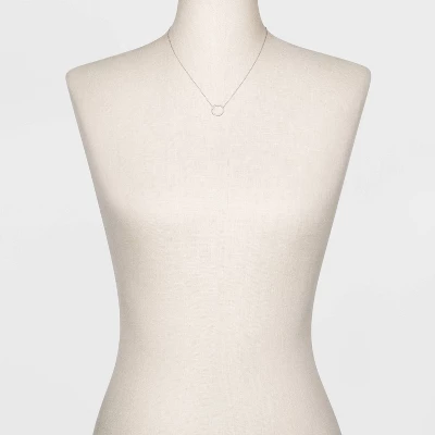 Sterling Silver Pave Cubic Zirconia Circle Chain Necklace - A New Day™ Silver/Clear 3 Sterling Silver Pave Cubic Zirconia Circle Chain Necklace - A New Day™ Silver/Clear