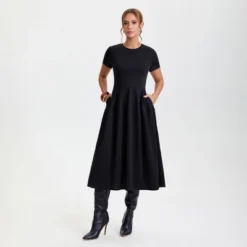 Women's Short Sleeve Midi A-Line Dress - A New Day™ Black 13 Women's Short Sleeve Midi A-Line Dress - A New Day™ Black -A New Day™ GUEST 72967a85 f73c 4c6e 8ac9 3631f3c291dd
