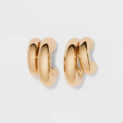 Double Hollow Tube Hoop Earrings - A New Day™ Gold: Nickel-Free Metal, Post Closure, 0.83" Length, 0.68" Width 7 Double Hollow Tube Hoop Earrings - A New Day™ Gold: Nickel-Free Metal, Post Closure, 0.83" Length, 0.68" Width -A New Day™ GUEST 746ee0da 52a3 4712 95d8 f063ebee048f