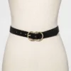 Women's Double Buckle Belt - A New Day™ Black -A New Day™ GUEST 74b6a8f2 77ce 4e6e a930 eb21b9626602