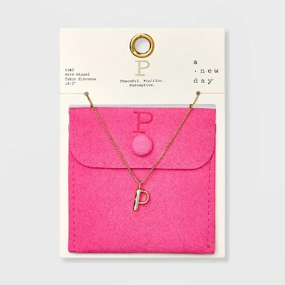 Gold Dipped Cubic Zirconia Initial Pendant Necklace - A New Day™ Gold 21 Gold Dipped Cubic Zirconia Initial Pendant Necklace - A New Day™ Gold - Image 19