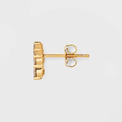 14K Gold Plated Cubic Zirconia Duo Stud Earring Set - A New Day™ Gold 3 14K Gold Plated Cubic Zirconia Duo Stud Earring Set - A New Day™ Gold