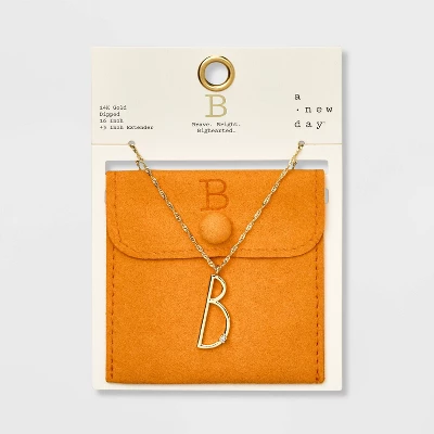 Gold Dipped Scattered Cubic Zirconia Initial Pendant Necklace - A New Day™ Gold 7 Gold Dipped Scattered Cubic Zirconia Initial Pendant Necklace - A New Day™ Gold - Image 5