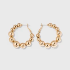 Ball Hoop Earrings - A New Day™ Gold: Nickel-Free Metal, Post Closure, 1.4" Length -A New Day™ GUEST 7af65b7f ae23 4455 9b2c 78a47a4b68a0