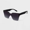 Women's Plastic Square Shield Sunglasses - A New Day™ Black -A New Day™ GUEST 7d325e38 afff 49f8 a919 55e53f5b291a
