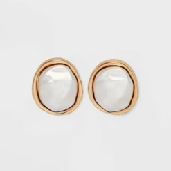 Pearl Cabochon Stud Earrings - A New Day™ Gold: Nickel-Free Metal, Post Closure, 0.59" Length, 0.51" Width 7 Pearl Cabochon Stud Earrings - A New Day™ Gold: Nickel-Free Metal, Post Closure, 0.59" Length, 0.51" Width -A New Day™ GUEST 7dc95ecf 3baf 4262 bc7c 2b93d2664555