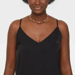 Gold 2 Row Clear Stone Pearl Ball Necklace - A New Day™ Gold: Boxed Chain, Lobster Claw Clasp, 17" Length, 3" Extender