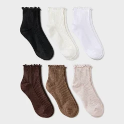 Women's Lettuce Edge 6pk Ankle Socks - A New Day™ 4-10 -A New Day™ GUEST 7ef65655 6e0c 4fa8 b78a 48ec30162fe9