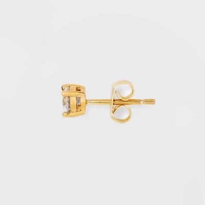 14K Gold Plated Cubic Zirconia Trio Stud Earring Set - A New Day™ Gold 3 14K Gold Plated Cubic Zirconia Trio Stud Earring Set - A New Day™ Gold