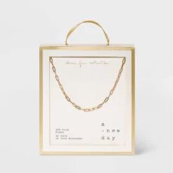 14K Gold Plated 16" Paperlink Chain Necklace - A New Day™ 7 14K Gold Plated 16" Paperlink Chain Necklace - A New Day™ -A New Day™ GUEST 8636f48e 90e7 4663 bb88 bc7b3bcb2291