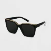 Women's Plastic Square Sunglasses - A New Day™ Black -A New Day™ GUEST 86eaa7d5 e04c 4ffa aacf 6d0f49fba44f