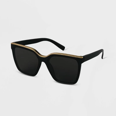 Women's Plastic Square Sunglasses - A New Day™ Black 3 Women's Plastic Square Sunglasses - A New Day™ Black