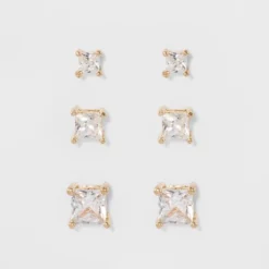 Crystal Square Stud Earring Set 3pc - A New Day™ 7 Crystal Square Stud Earring Set 3pc - A New Day™ -A New Day™ GUEST 877ba503 0c0d 4ee9 ae1c b5fd581fd0a6