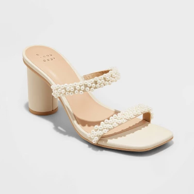 Women's Audra Mule Heels - A New Day™ Cream 6 Women's Audra Mule Heels - A New Day™ Cream - Image 4