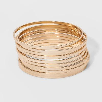 Bangle Bracelet 10pc - A New Day™ Gold 3 Bangle Bracelet 10pc - A New Day™ Gold