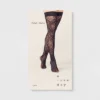 Women's Floral Net Thigh Highs - A New Day™ Black