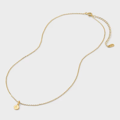 14K Gold Plated Round Initial Pendant Necklace - A New Day™ 4 14K Gold Plated Round Initial Pendant Necklace - A New Day™ - Image 2
