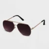 Women's Gradient Aviator Sunglasses - A New Day™ Black