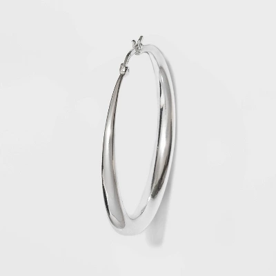 Silver Plated Graduated Hoop Earrings 50mm - A New Day™ Silver 3 Silver Plated Graduated Hoop Earrings 50mm - A New Day™ Silver
