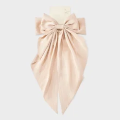 Texture Double Bow Hair Barrette - A New Day™ Cream