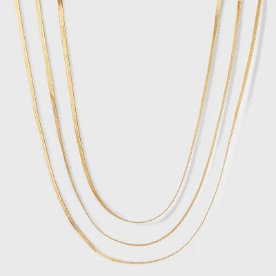 Herringbone Multi-Strand Necklace - A New Day™ Gold: Nickel-Free Metal, Lobster Claw Clasp, 20" Length 6 Herringbone Multi-Strand Necklace - A New Day™ Gold: Nickel-Free Metal, Lobster Claw Clasp, 20" Length - Image 4