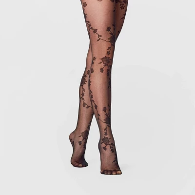 Women's Viney Floral Tights - A New Day™ 4 Women's Viney Floral Tights - A New Day™ - Image 2