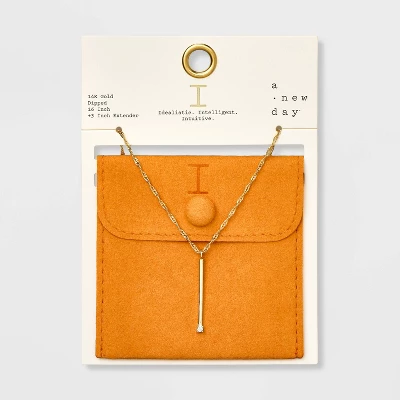 Gold Dipped Scattered Cubic Zirconia Initial Pendant Necklace - A New Day™ Gold 14 Gold Dipped Scattered Cubic Zirconia Initial Pendant Necklace - A New Day™ Gold - Image 12