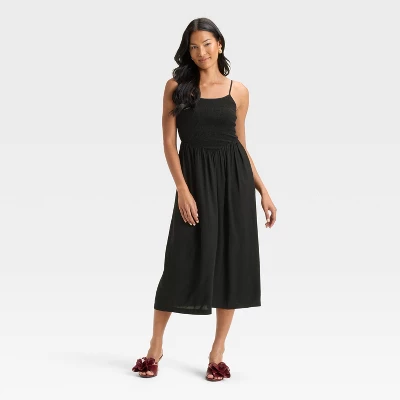 Women's Smocked V-Waist Midi Dress - A New Day™ 4 Women's Smocked V-Waist Midi Dress - A New Day™ - Image 2