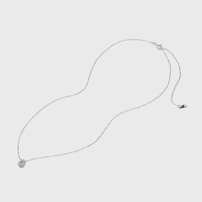 Sterling Silver Teardrop Cubic Zirconia Halo Station Necklace - A New Day™ Silver 4 Sterling Silver Teardrop Cubic Zirconia Halo Station Necklace - A New Day™ Silver - Image 2