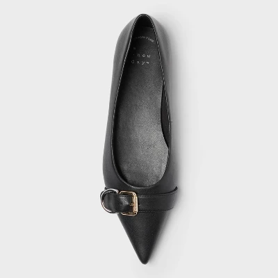 Women’s Valentina Pointed Toe Buckle Ballet Flats With Memory Foam Insole – A New Day™ Black 4 Women’s Valentina Pointed Toe Buckle Ballet Flats With Memory Foam Insole – A New Day™ Black - Image 2