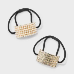 Metal Rhinestone Cuff Hair Ponytail Elastic Set 2pc - A New Day™ -A New Day™ GUEST 9f364022 e3c0 45ba b5f8 cae4e8a00f2f