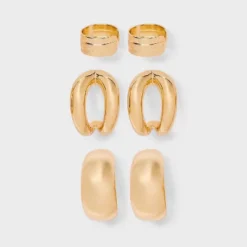 Chunky Hoop Earring Set 3pc - A New Day™ Gold: Nickel-Free Metal, Post Closure, 0.74" Length 7 Chunky Hoop Earring Set 3pc - A New Day™ Gold: Nickel-Free Metal, Post Closure, 0.74" Length -A New Day™ GUEST 9f551f35 808c 42ca 94a1 8634367dd9b2