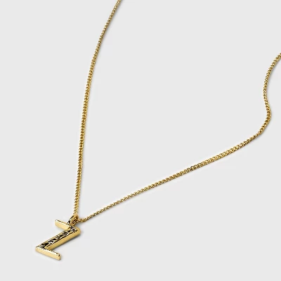 Gold Dipped Cubic Zirconia Initial Pendant Necklace - A New Day™ Gold 5 Gold Dipped Cubic Zirconia Initial Pendant Necklace - A New Day™ Gold - Image 3