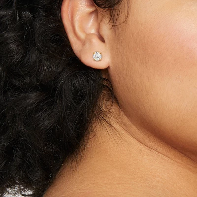 14K Gold Plated Cubic Zirconia Stud Earrings - A New Day™ Gold 3 14K Gold Plated Cubic Zirconia Stud Earrings - A New Day™ Gold