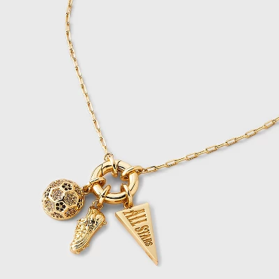 14K Gold Dipped Cubic Zirconia Soccer And All Stars Charm Necklace - A New Day™ Gold 5 14K Gold Dipped Cubic Zirconia Soccer And All Stars Charm Necklace - A New Day™ Gold - Image 3