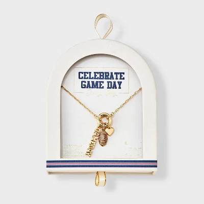 14K Gold Dipped Cubic Zirconia Football Heart And Gameday Charm Necklace - A New Day™ Gold 4 14K Gold Dipped Cubic Zirconia Football Heart And Gameday Charm Necklace - A New Day™ Gold - Image 2