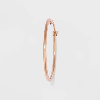 Two-Tone Sterling Silver Hoop Fine Jewelry Earring Set 2pc - A New Day™ Silver/Rose Gold 3 Two-Tone Sterling Silver Hoop Fine Jewelry Earring Set 2pc - A New Day™ Silver/Rose Gold