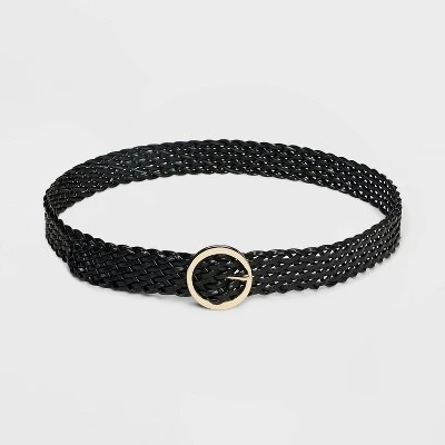 Women's Oval Center Bar Buckle Belt - A New Day™ Black 3 Women's Oval Center Bar Buckle Belt - A New Day™ Black