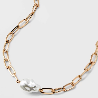 Baroque Pearl Pendant Necklace - A New Day™ Gold 6 Baroque Pearl Pendant Necklace - A New Day™ Gold - Image 4