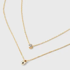 14K Gold Plated Bezeled Cubic Zirconia Teardrop Multi-Strand Necklace - A New Day™: Polished Brass, Gift Box Included 8 14K Gold Plated Bezeled Cubic Zirconia Teardrop Multi-Strand Necklace - A New Day™: Polished Brass, Gift Box Included -A New Day™ GUEST a4a769f3 4417 481d b885 9dda23c46ca9