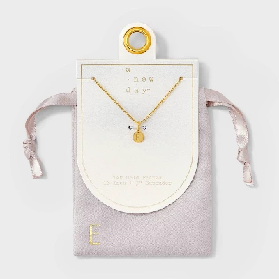 14K Gold Plated Round Initial Pendant Necklace - A New Day™ 10 14K Gold Plated Round Initial Pendant Necklace - A New Day™ - Image 8