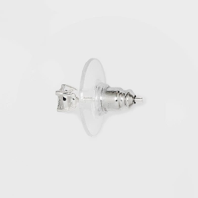 Sterling Silver Rectangle Pear Cubic Zirconia Stud Earring Set 4pc - A New Day™ 3 Sterling Silver Rectangle Pear Cubic Zirconia Stud Earring Set 4pc - A New Day™