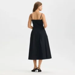 Women's Paneled Midi A-Line Dress - A New Day™ Black