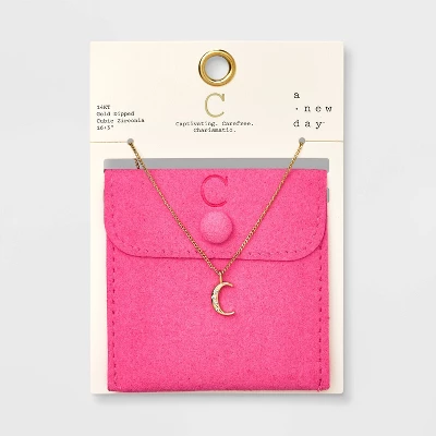 Gold Dipped Cubic Zirconia Initial Pendant Necklace - A New Day™ Gold 8 Gold Dipped Cubic Zirconia Initial Pendant Necklace - A New Day™ Gold - Image 6